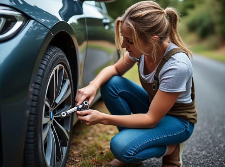 Couple serrage roue de voiture