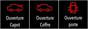 ouverture porte capot coffre
