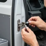 demontage serrure porte cellule camping car