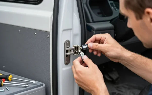 demontage serrure porte cellule camping car